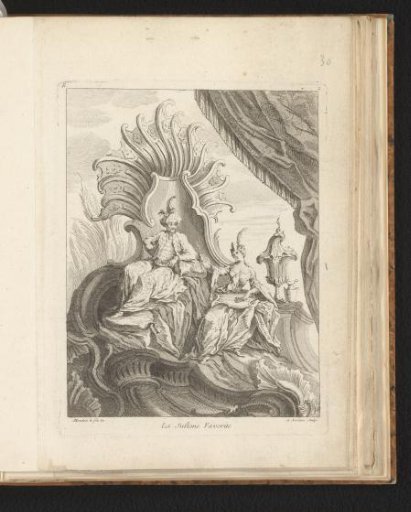 Rocaille with a enthroned sultan