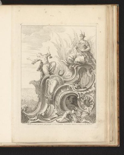 Rocaille with a seated Buddha
