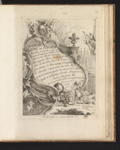 Title page with rocaille and putto
