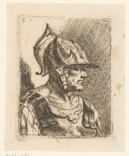 Bust of a man, with helmet