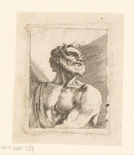 Bust of a man with bare shoulder