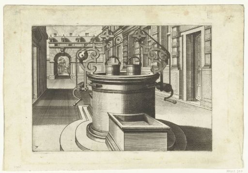 Round well with two buckets on a pulley