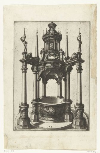 Freestanding round water well with double columns