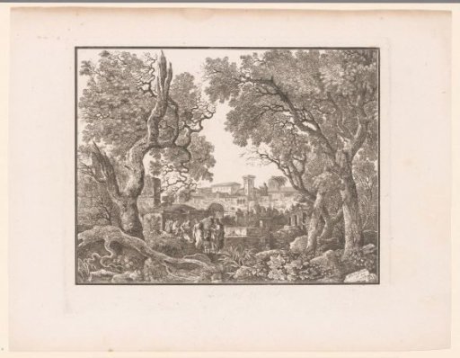 Landscape with a city in the background