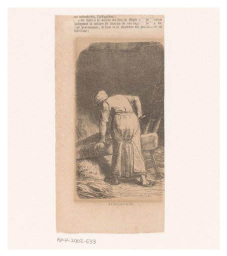 Woman processing flax