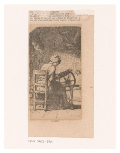 Woman at a spinning wheel