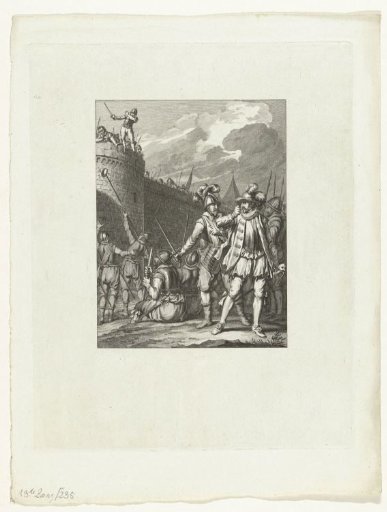 Leideners refuse the bread offered by the Spaniards, 1574
