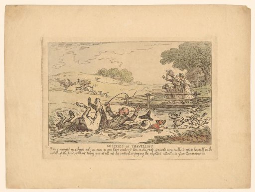 Man falling from his horse into a river