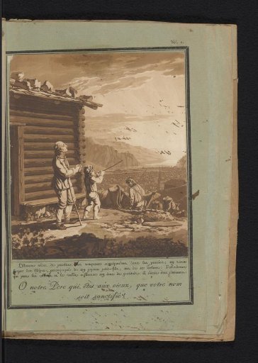An Old and Young Shepherd Gazing at the Sunset