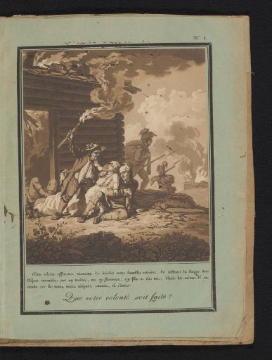 Plundering Men Setting Mountain Huts Ablaze with Torches