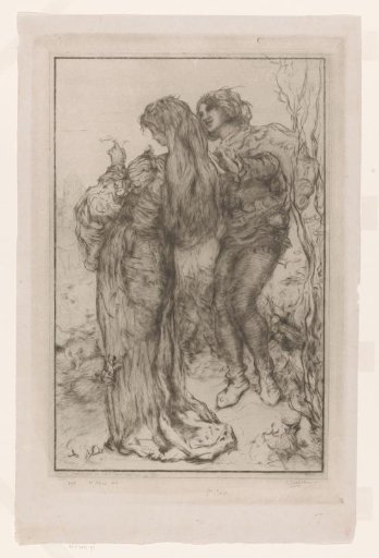 Young couple in medieval clothing