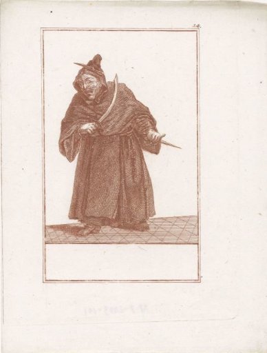 Monk with a curved sword and dagger