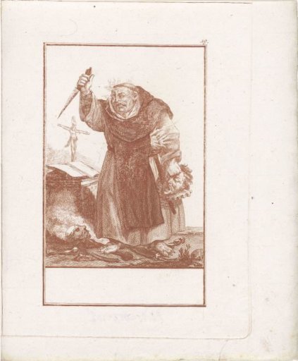 Monk with a dagger in his hand