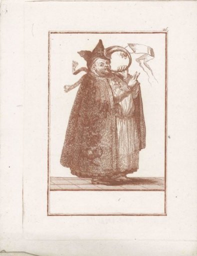 Monk blowing a hunting horn