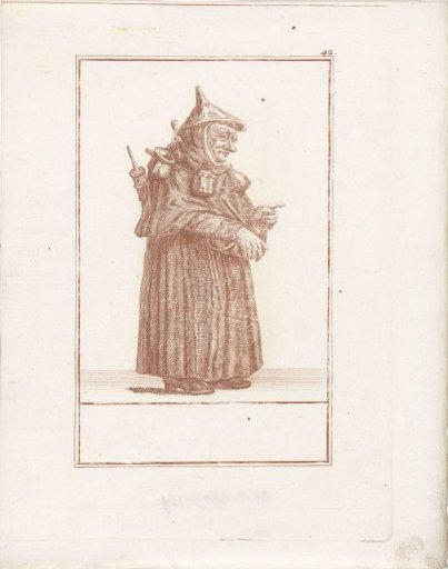 Monk with medical instruments
