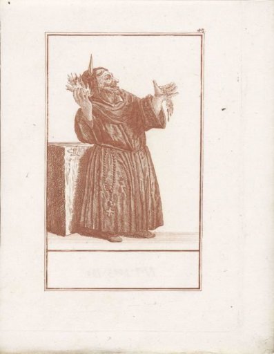Monk with fire in one hand and water in the other