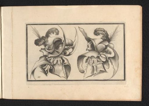 Two Male Heads with Grotesque Hats and Collars
