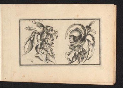 Two Heads with Grotesque Headgear
