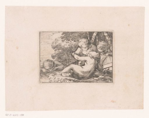 Bacchanal with drunk putti