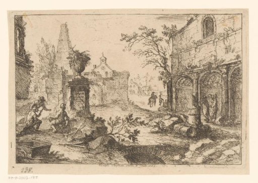 Landscape with Ruins and Workers
