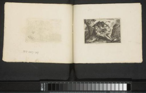 Reading man with an insect head