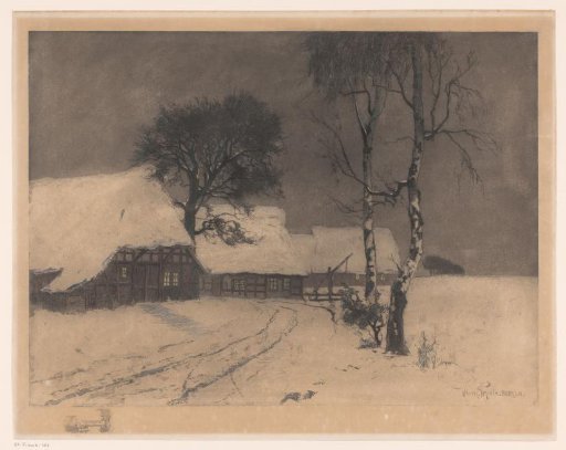 Farmhouses in the snow