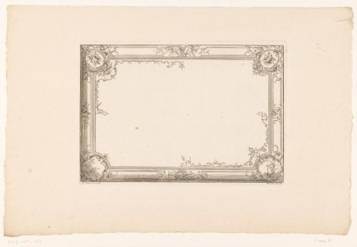Rectangular ceiling with mythological scenes and trophies