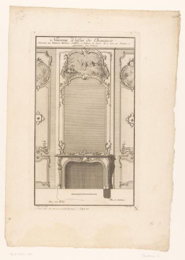 Chimneypiece with Cartouche Featuring Animals