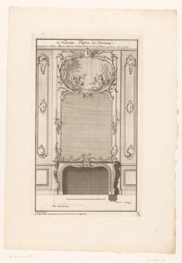 Chimneypiece with Cartouche Featuring Animals