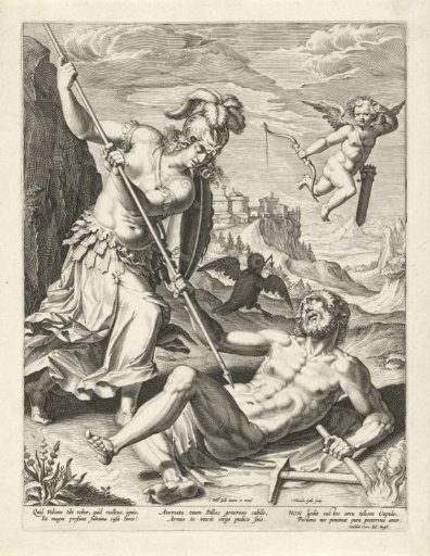 Minerva overcomes Vulcanus