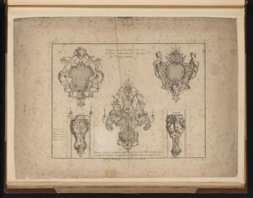 Title print for a series of designs for console tables, mirrors and girandoles