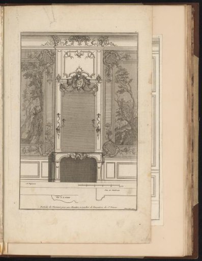 Design for a fireplace and wainscoting in a bedroom