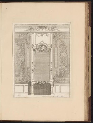 Design for a fireplace and wainscoting in a bedroom