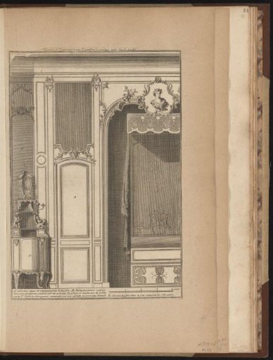 Design for the interior of a bedroom with bed and wardrobe