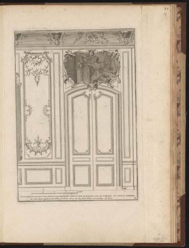 Design for an interior with a double door under decoration