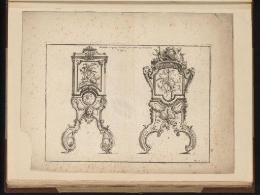 Two designs for cabinet panels with medallions