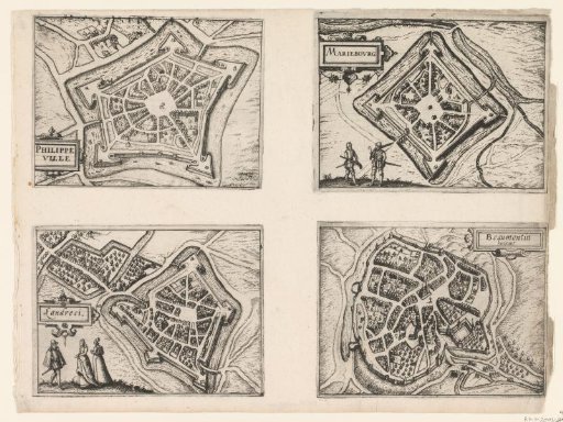 Plans of Philippeville, Mariembourg, Landrecies and Beaumont