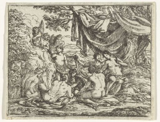 Satyrs and nymphs under a tree