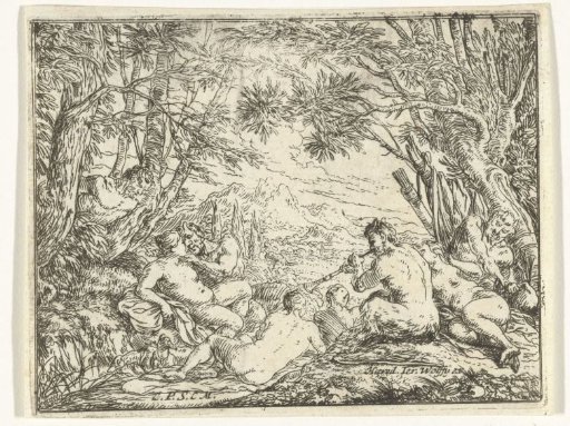 Satyrs and nymphs in a forest