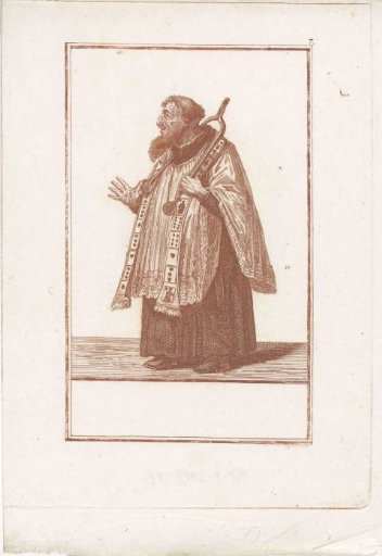 Monk with a fire-iron around his neck