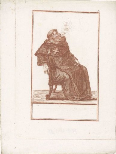 Smoking monk with a pipe