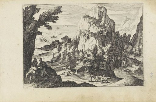 Coastal Landscape with a High Mountain