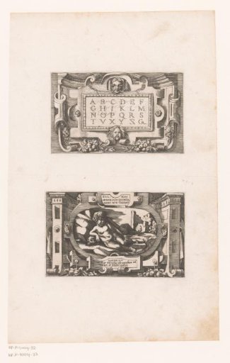 Cartouche with a Recumbent Putto and a Skull