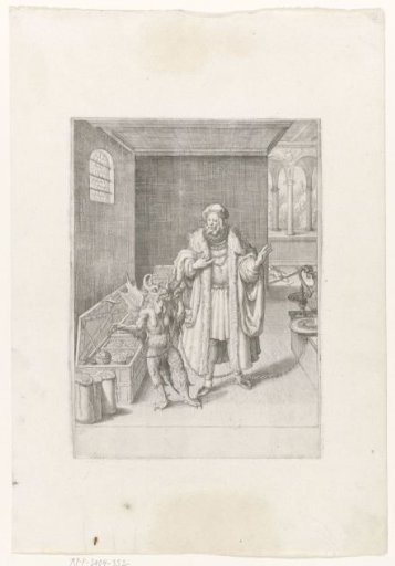 Man Bound by the Devil Amidst Earthly Treasures
