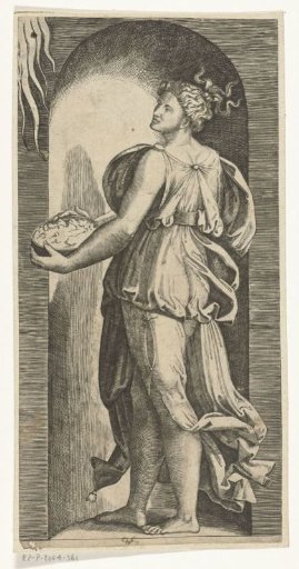 Woman as an Allegory of Hope (Spes) with Bread, Standing in a Niche