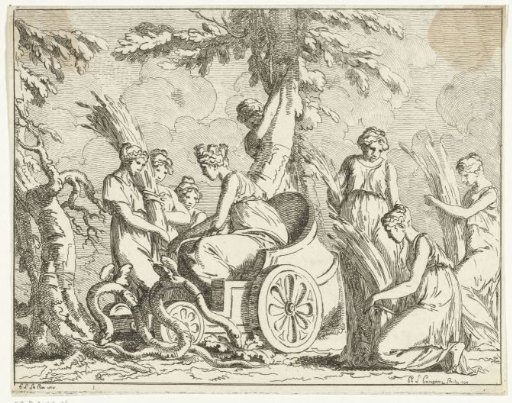 Ceres and nymphs with ears of corn