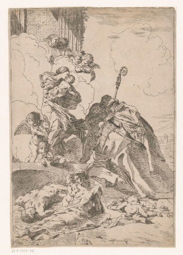 Three Saints as Intercessors for Victims of the Plague