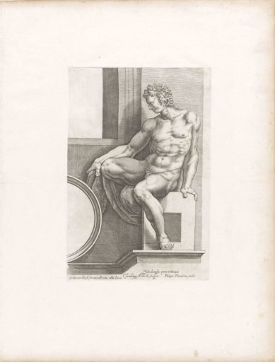 Seated nude from the Sistine Chapel