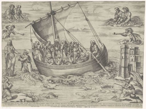Christ saves Peter from drowning