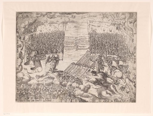 Allegory on the struggle of the good faith